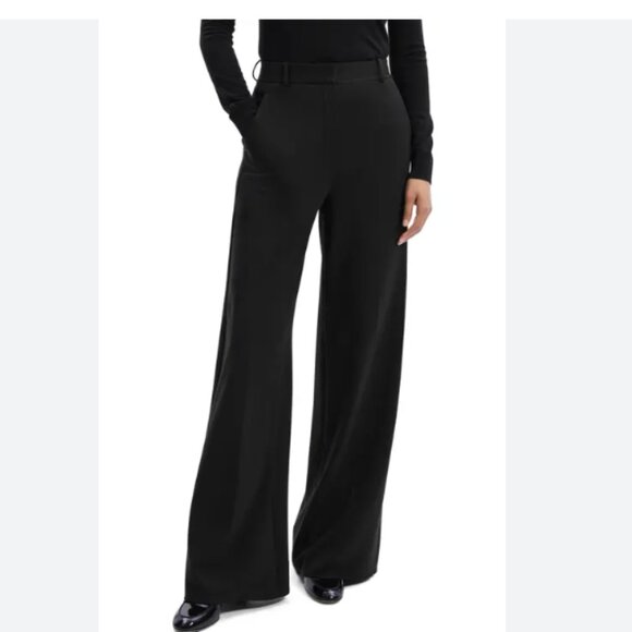 Theory Black Wide Leg Trousers Pants work career 2 - Picture 1 of 8